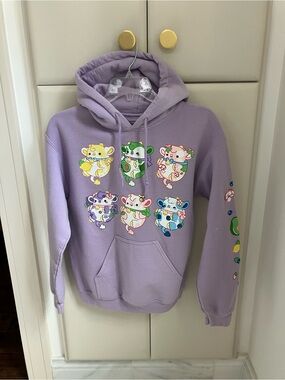 Lavender Cute Character Graphic Hoodie - Women's Sweatshirt